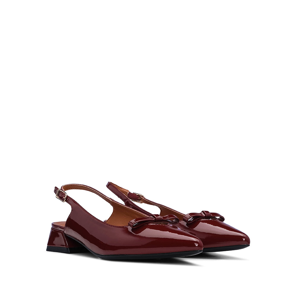 Sapato Slingback Mulher Verniz Bordeaux