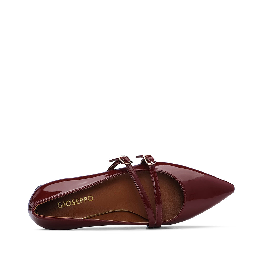 Sapato Mary Jane Mulher Verniz Bordeaux