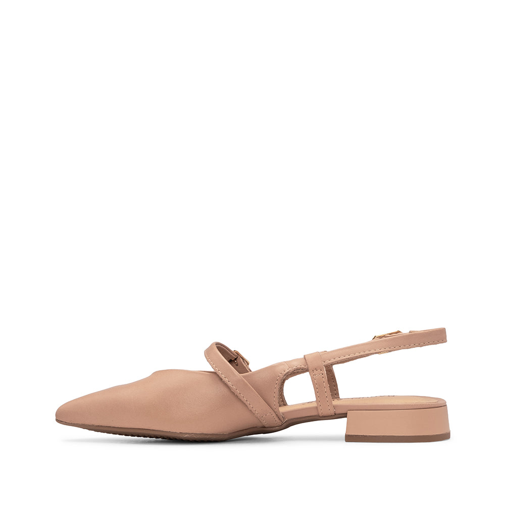 Sapato Mary Jane Mulher Pele Bege