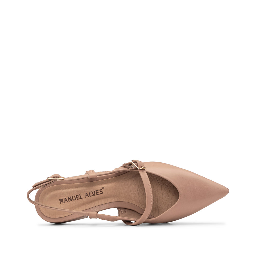 Sapato Mary Jane Mulher Pele Bege