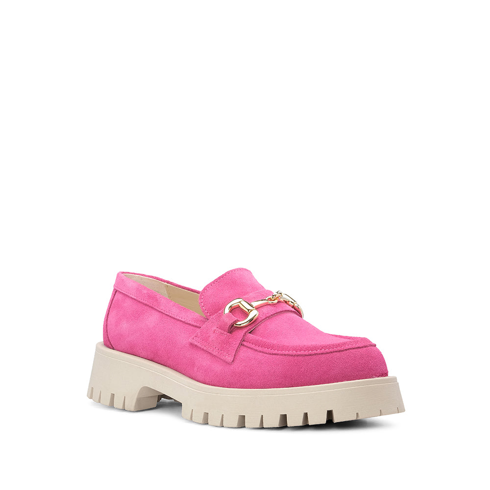 Sapato Mocassim Mulher Camurça Fuxia