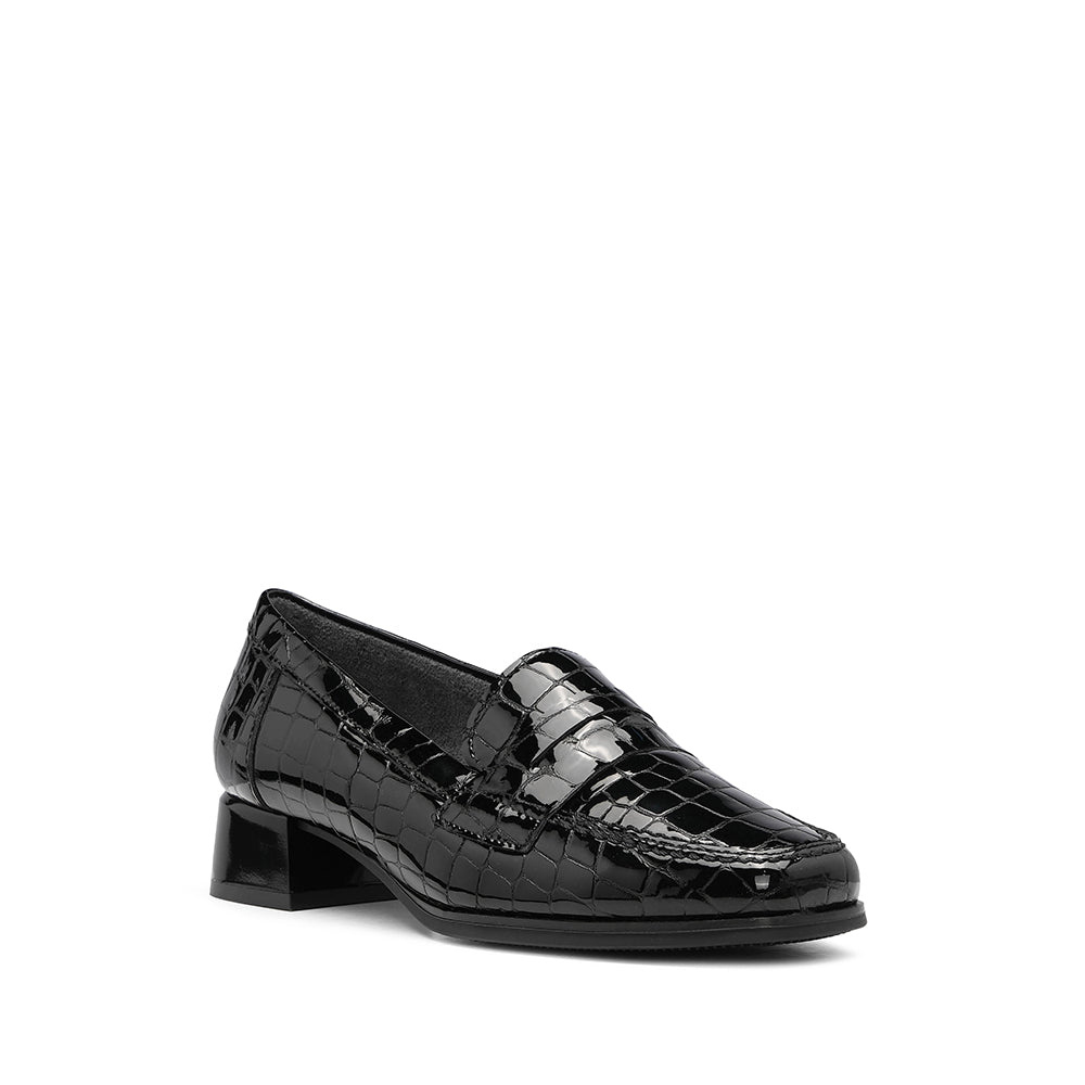 Sapato Salto Médio Mulher Animal Print Preto