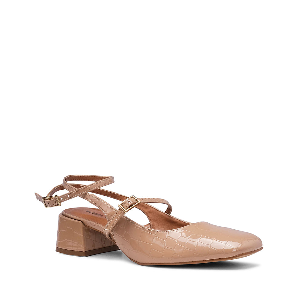 Sapato Slingback Mulher Pele Sintética Bege
