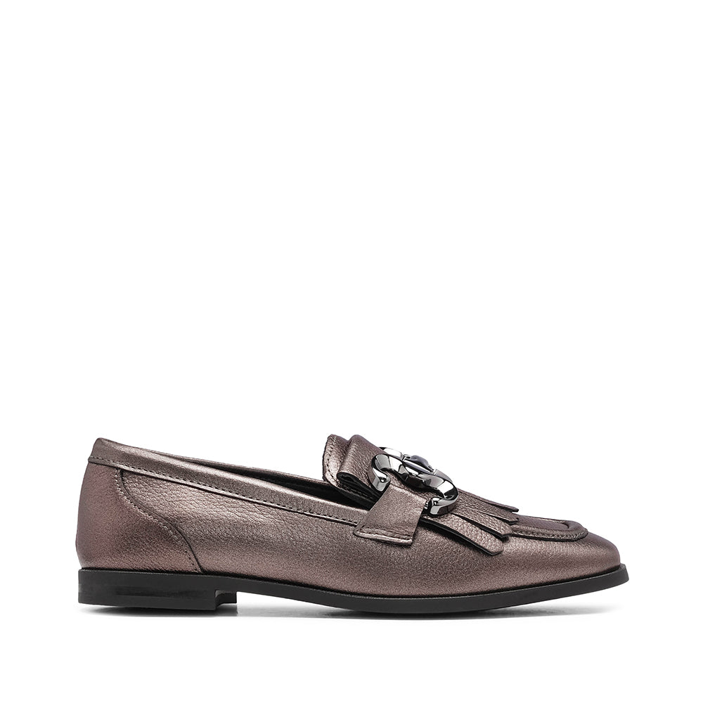 Sapato Mocassim Mulher Pele Bronze
