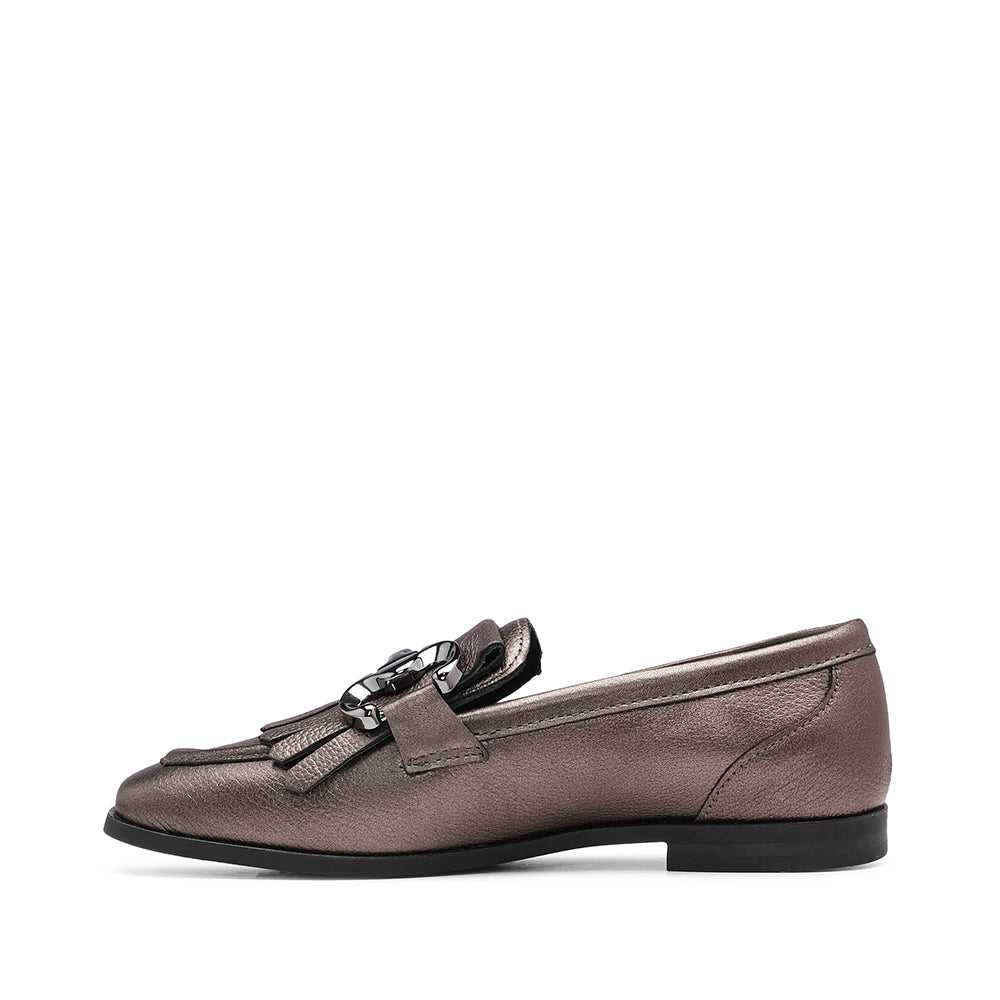 Sapato Mocassim Mulher Pele Bronze