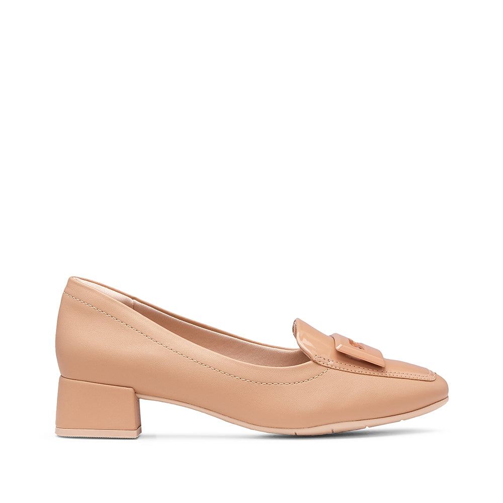 Sapato Salto Médio Mulher Pele Bege