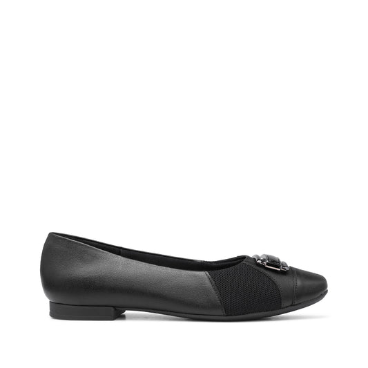 Sapato Salto Raso Mulher Pele Preto