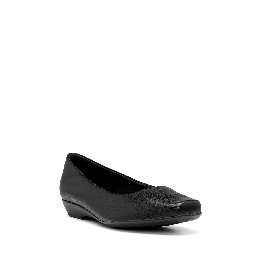 Sapato Salto Raso Mulher Pele Preto