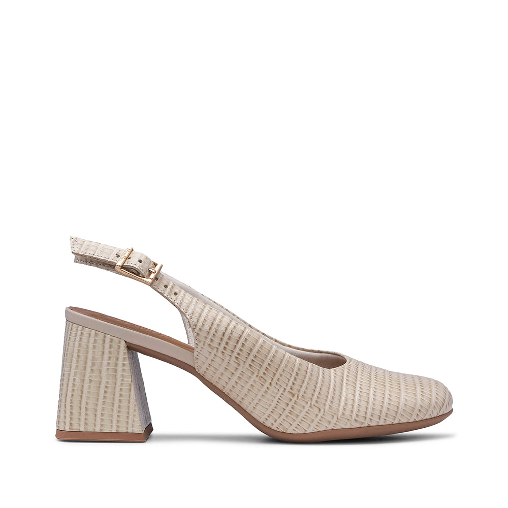Sapato Slingback Mulher Pele Bege