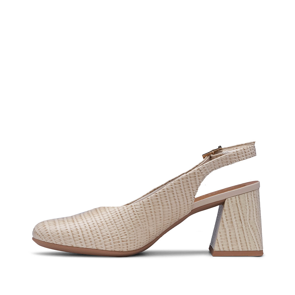 Sapato Slingback Mulher Pele Bege