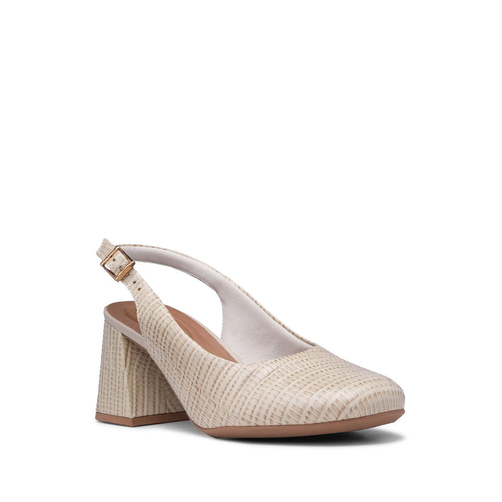Sapato Slingback Mulher Pele Bege