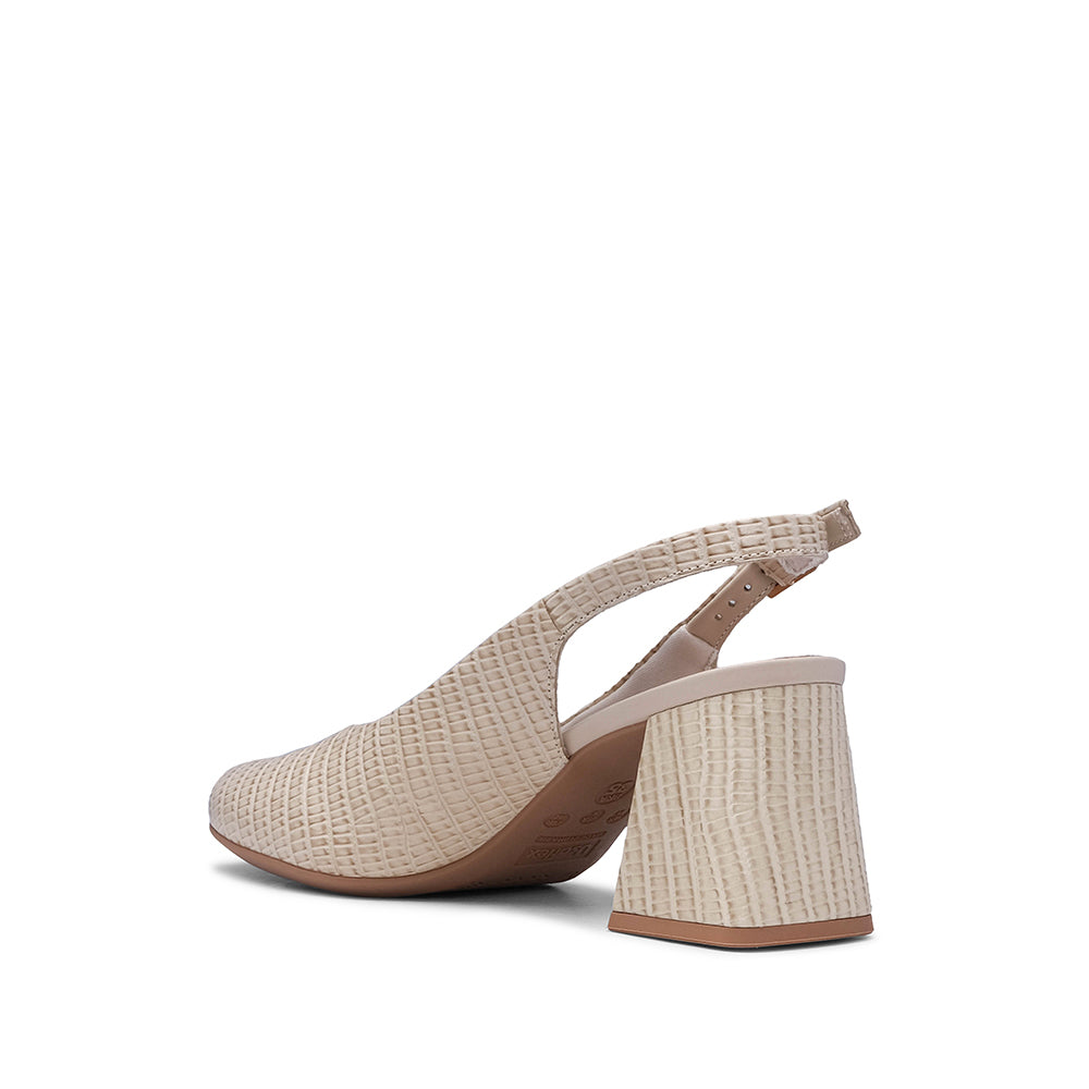 Sapato Slingback Mulher Pele Bege
