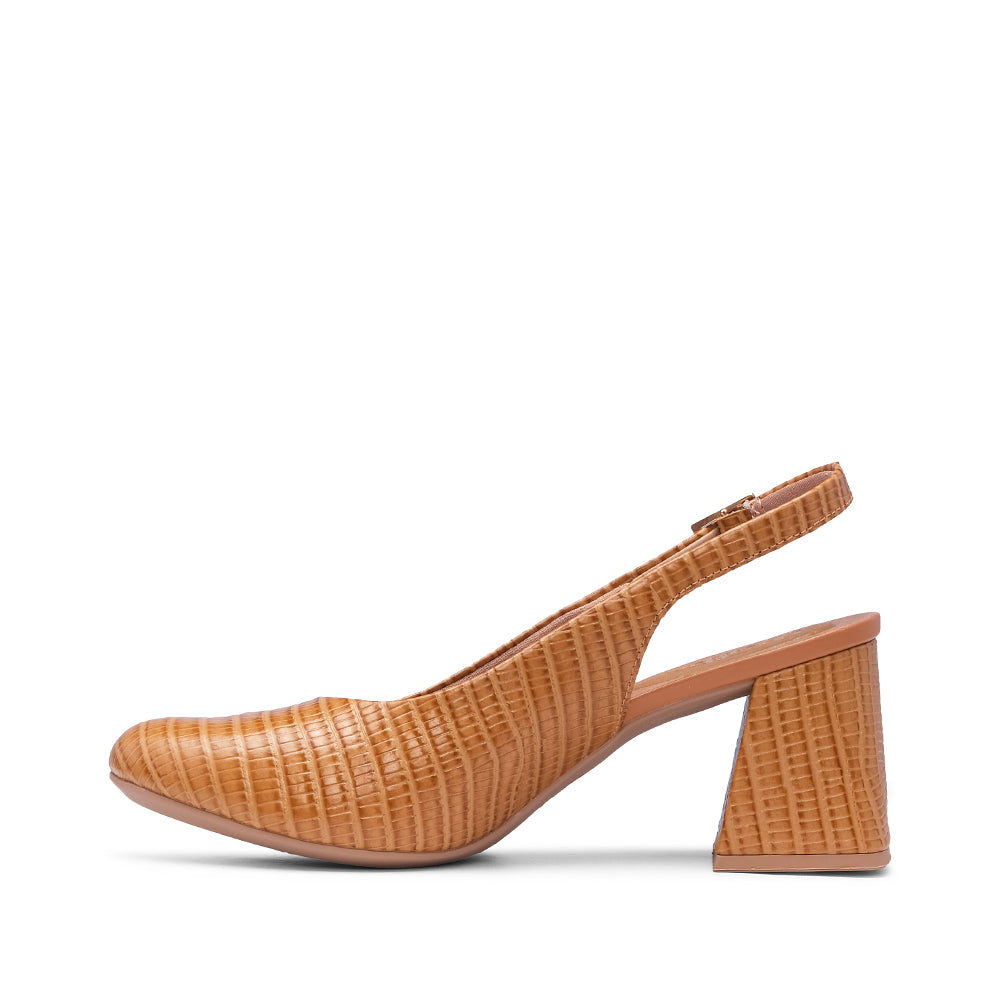 Sapato Slingback Mulher Pele Camel