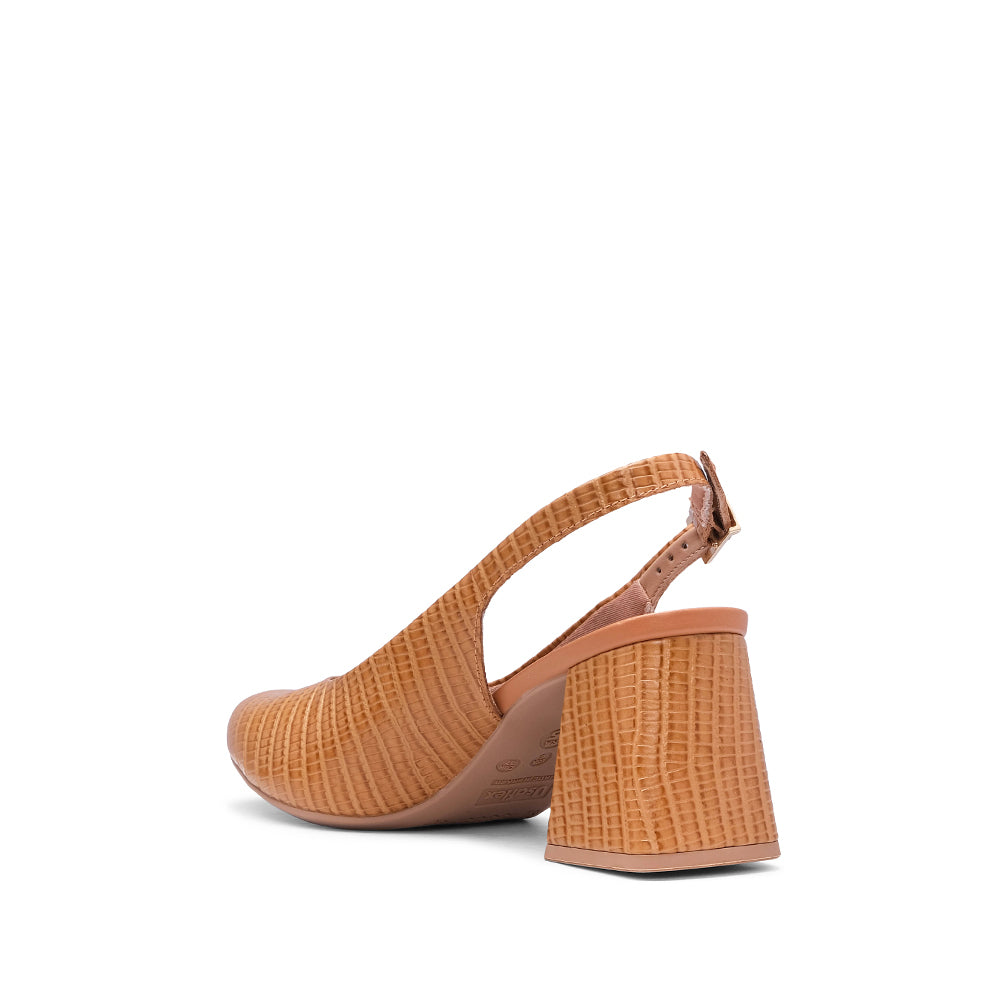 Sapato Slingback Mulher Pele Camel