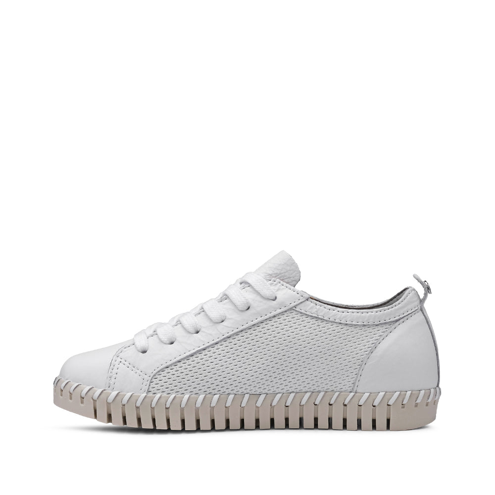Sapato Salto Raso Mulher Pele Branco