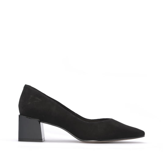 Sapato Salto Médio Mulher Nobuck Preto