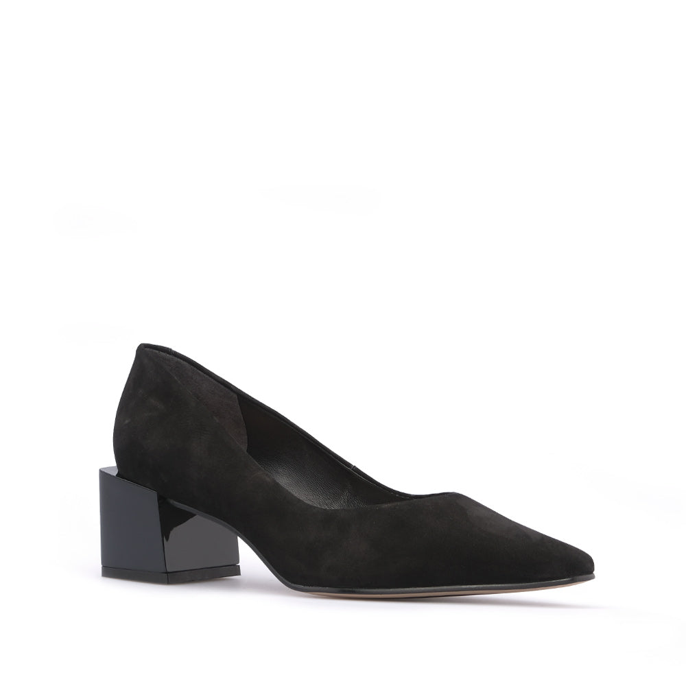 Sapato Salto Médio Mulher Nobuck Preto