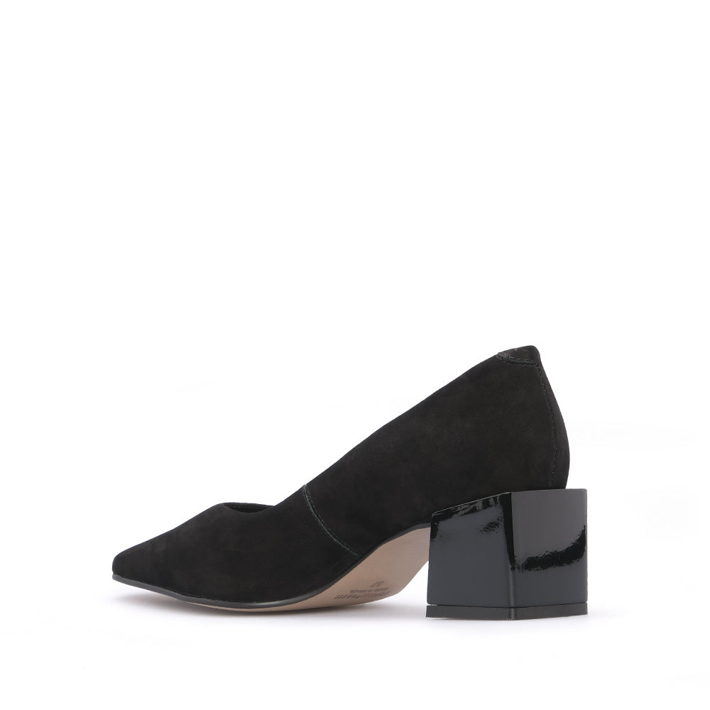 Sapato Salto Médio Mulher Nobuck Preto