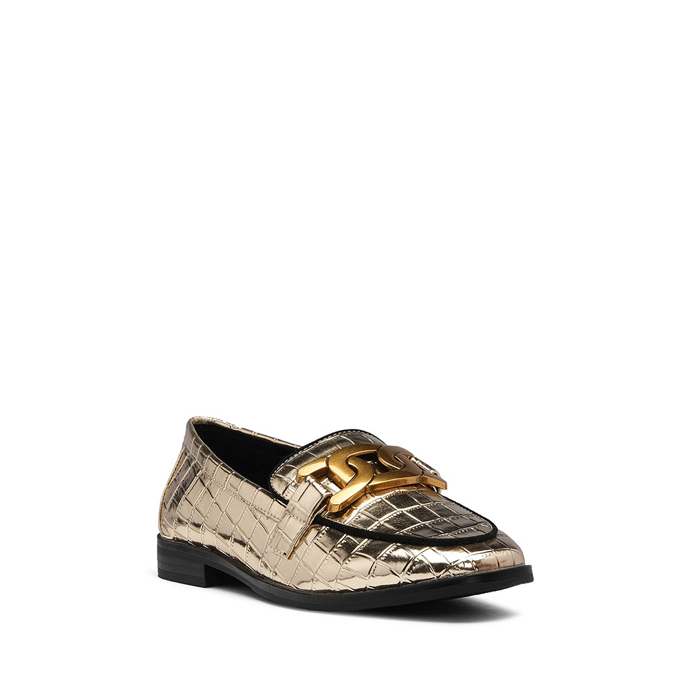 Sapato Mocassim Mulher Pele Sintética Dourado