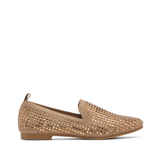 Sapato Salto Raso Mulher Têxtil Dourado