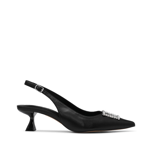 Sapato Slingback Mulher Pele Sintética Preto