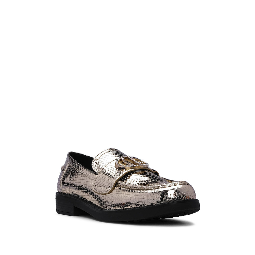 Sapato Mocassim Mulher Pele Sintética Dourado
