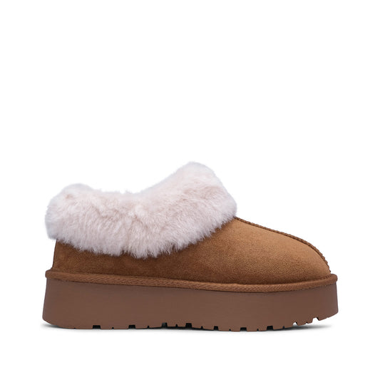 Botim Casual Mulher Pele Sintética Camel