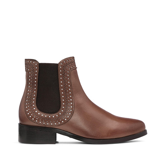 Botim Salto Raso Mulher Pele Brandy