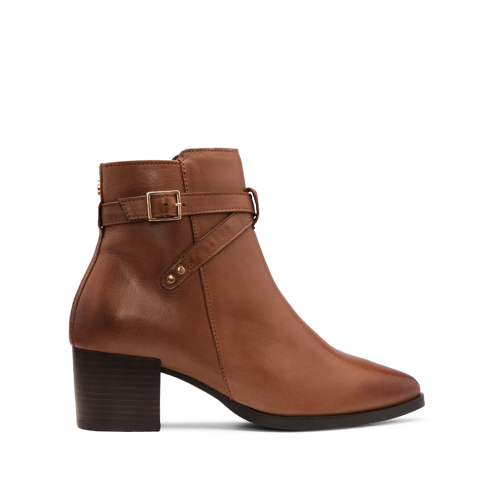 Botim Casual Mulher Pele Brandy