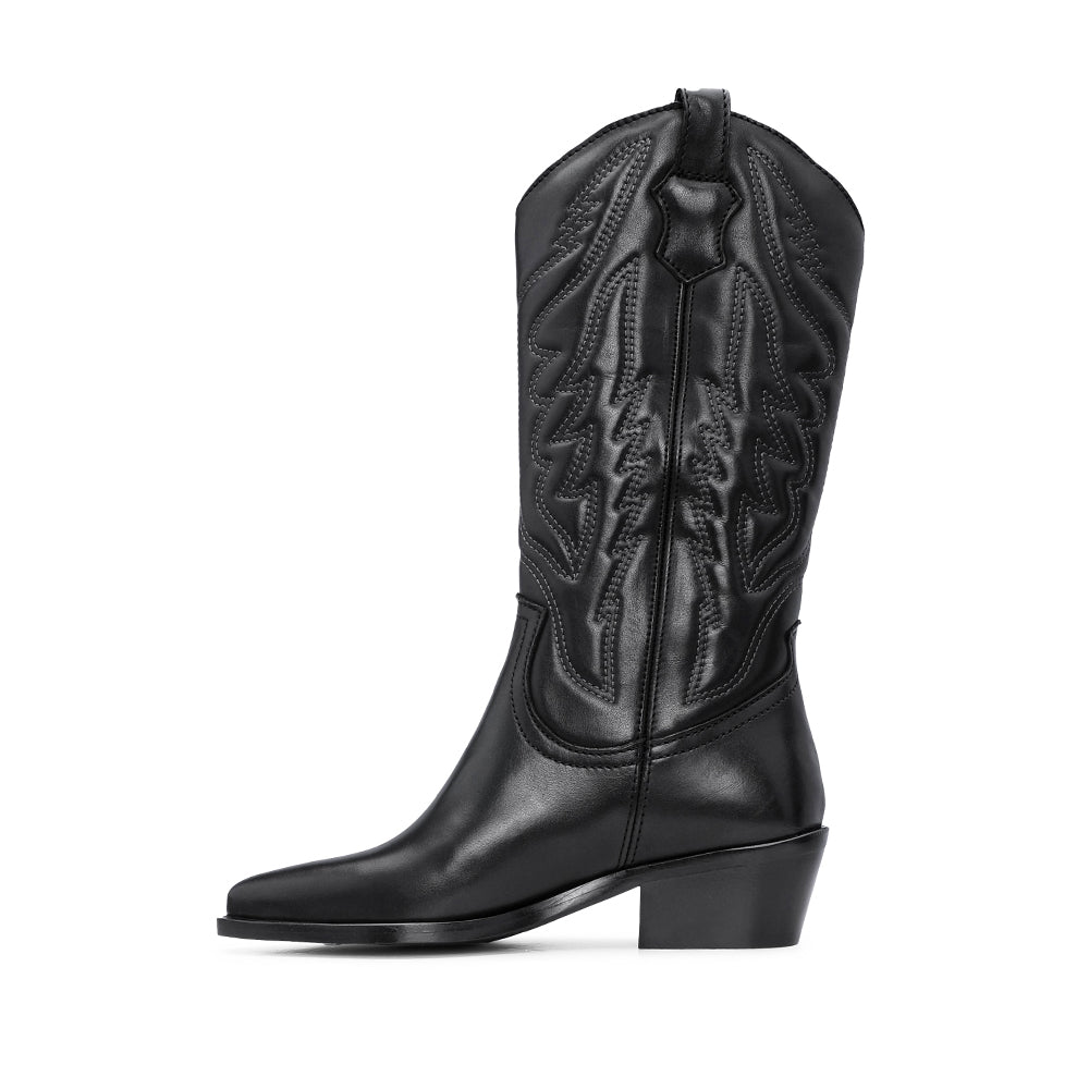 Bota Texana Mulher Pele Preto