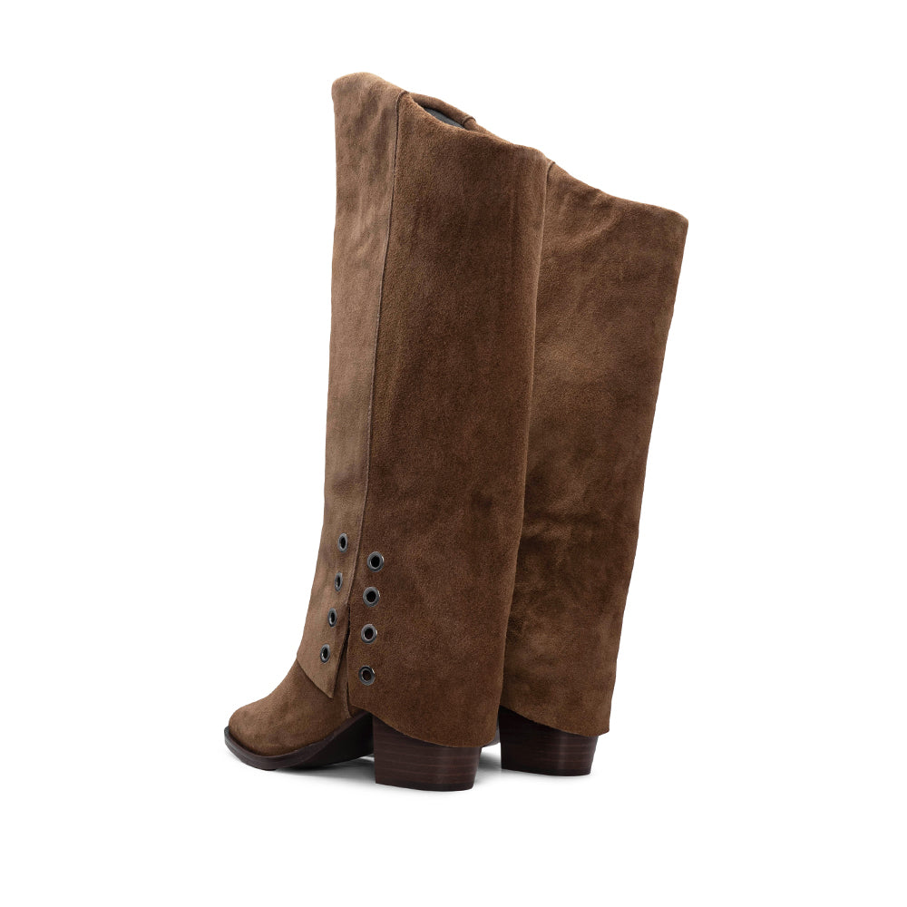 Bota Polaina Mulher Camurça Castanho