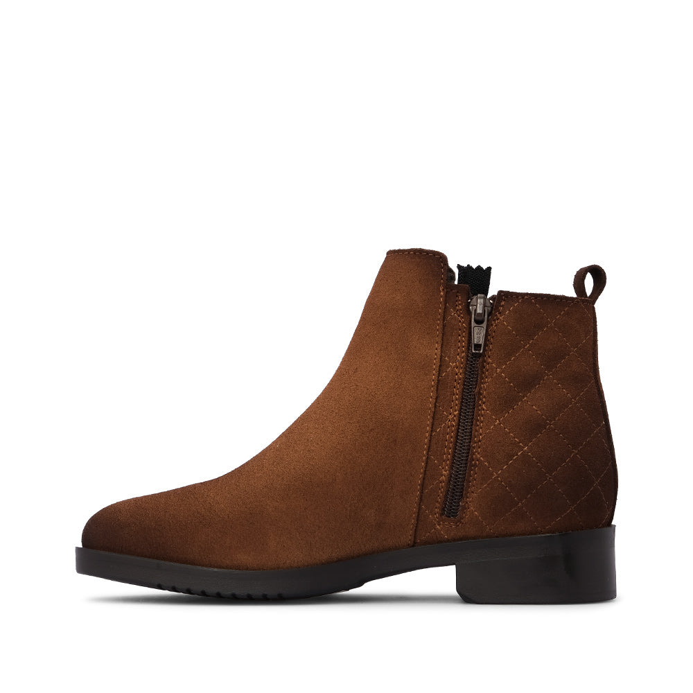 Botim Salto Raso Mulher Camurça Camel