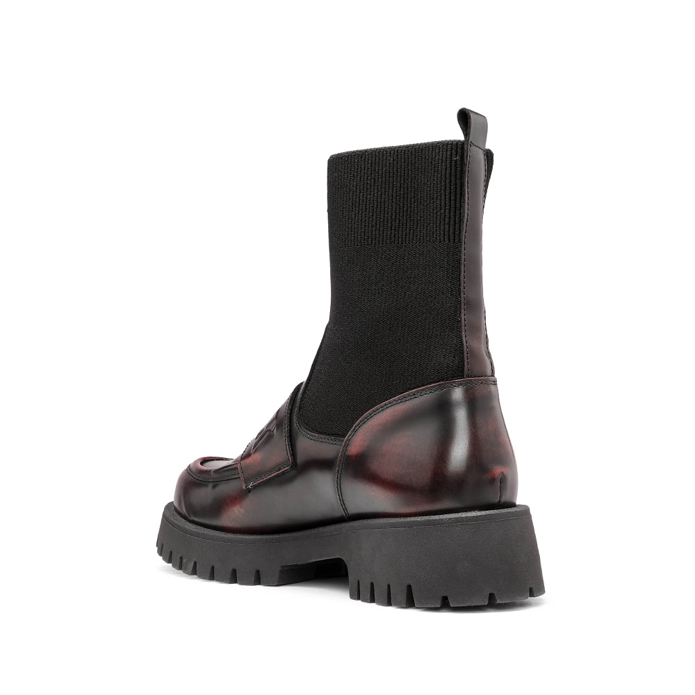 Sapato Mocassim Mulher Polido Bordeaux