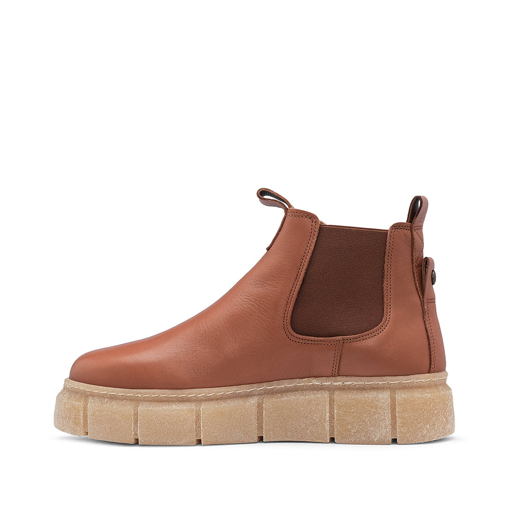 Botim Salto Raso Mulher Pele Camel