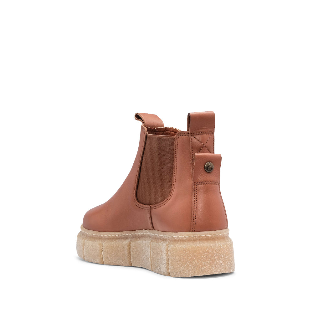 Botim Salto Raso Mulher Pele Camel