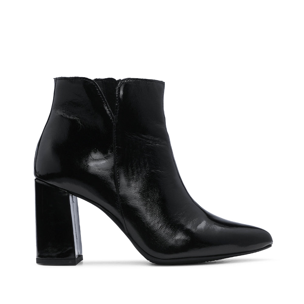Botim Salto Alto Mulher Verniz Preto