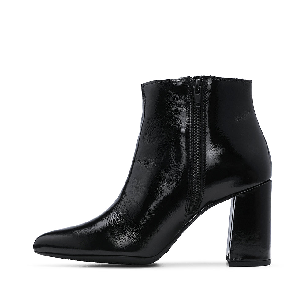 Botim Salto Alto Mulher Verniz Preto