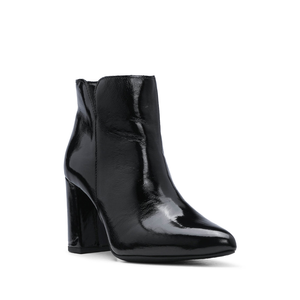 Botim Salto Alto Mulher Verniz Preto