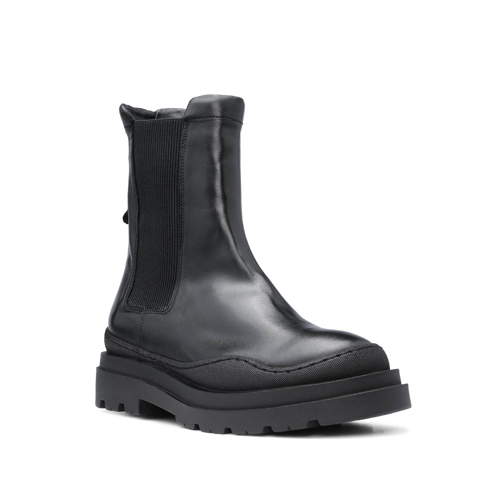 Botim Salto Raso Mulher Pele Preto