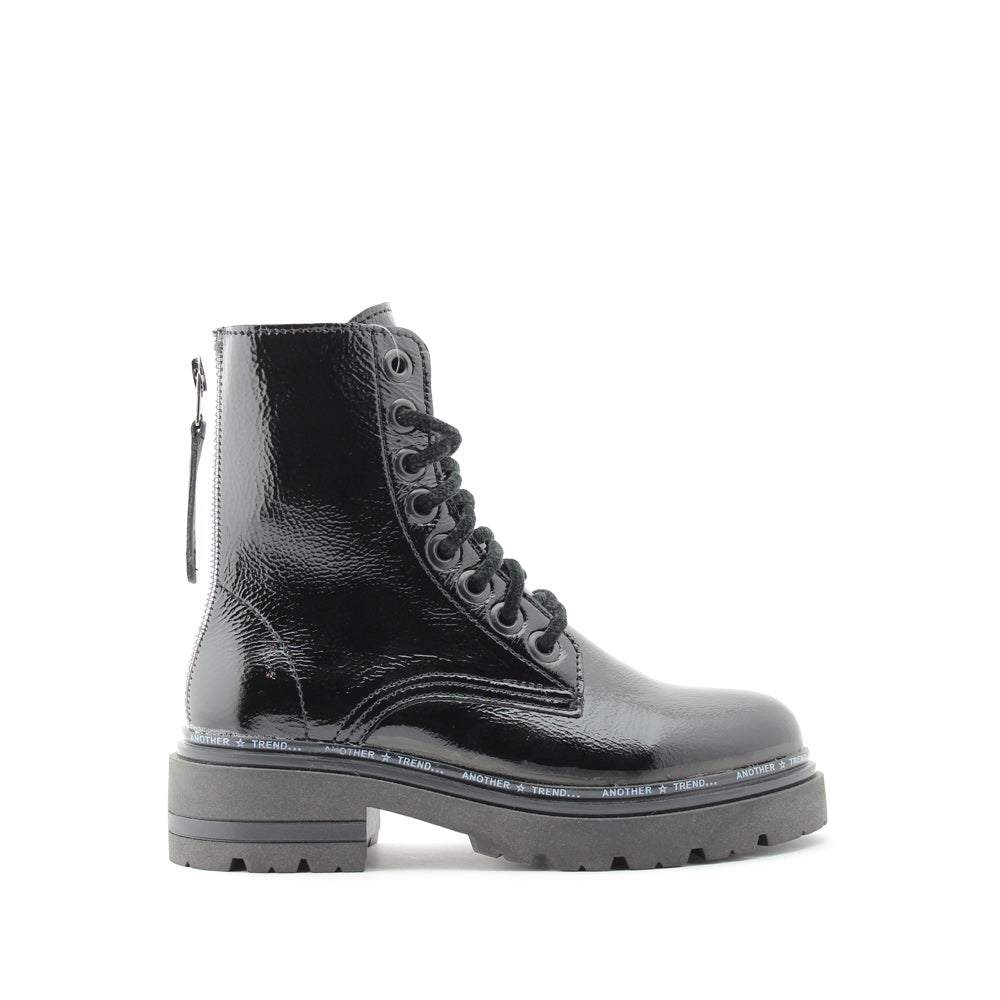 Botim Militar Mulher Verniz Preto