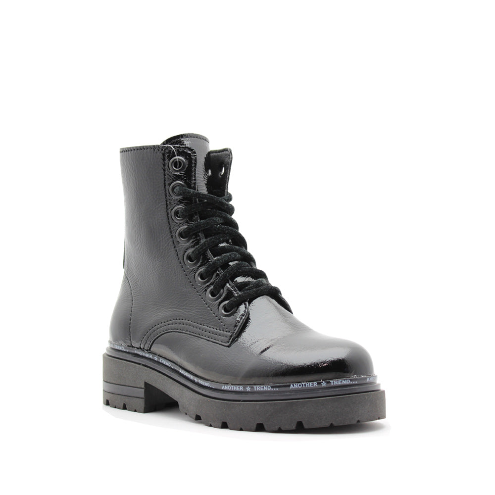 Botim Militar Mulher Verniz Preto