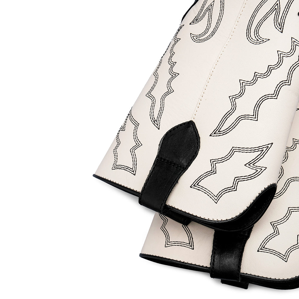 Botim Texana Mulher Pele Preto E Branco