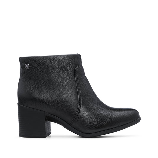 Botim Salto Médio Mulher Pele Preto