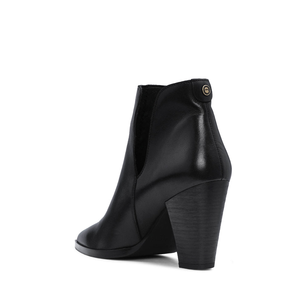 Botim Salto Alto Mulher Pele Preto