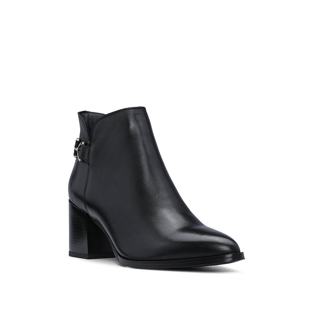 Botim Salto Alto Mulher Pele Preto