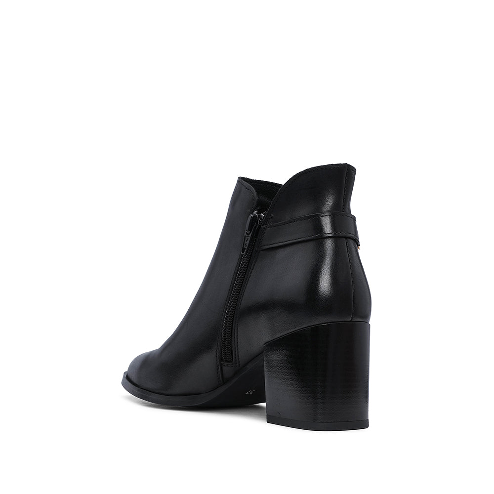 Botim Salto Alto Mulher Pele Preto