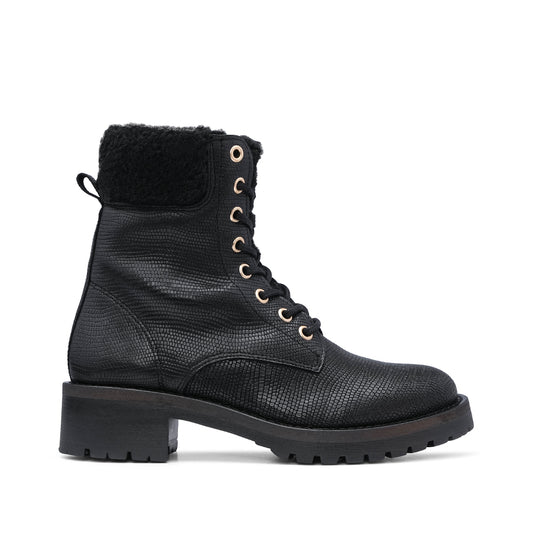 Botim Salto Raso Mulher Gravado Preto