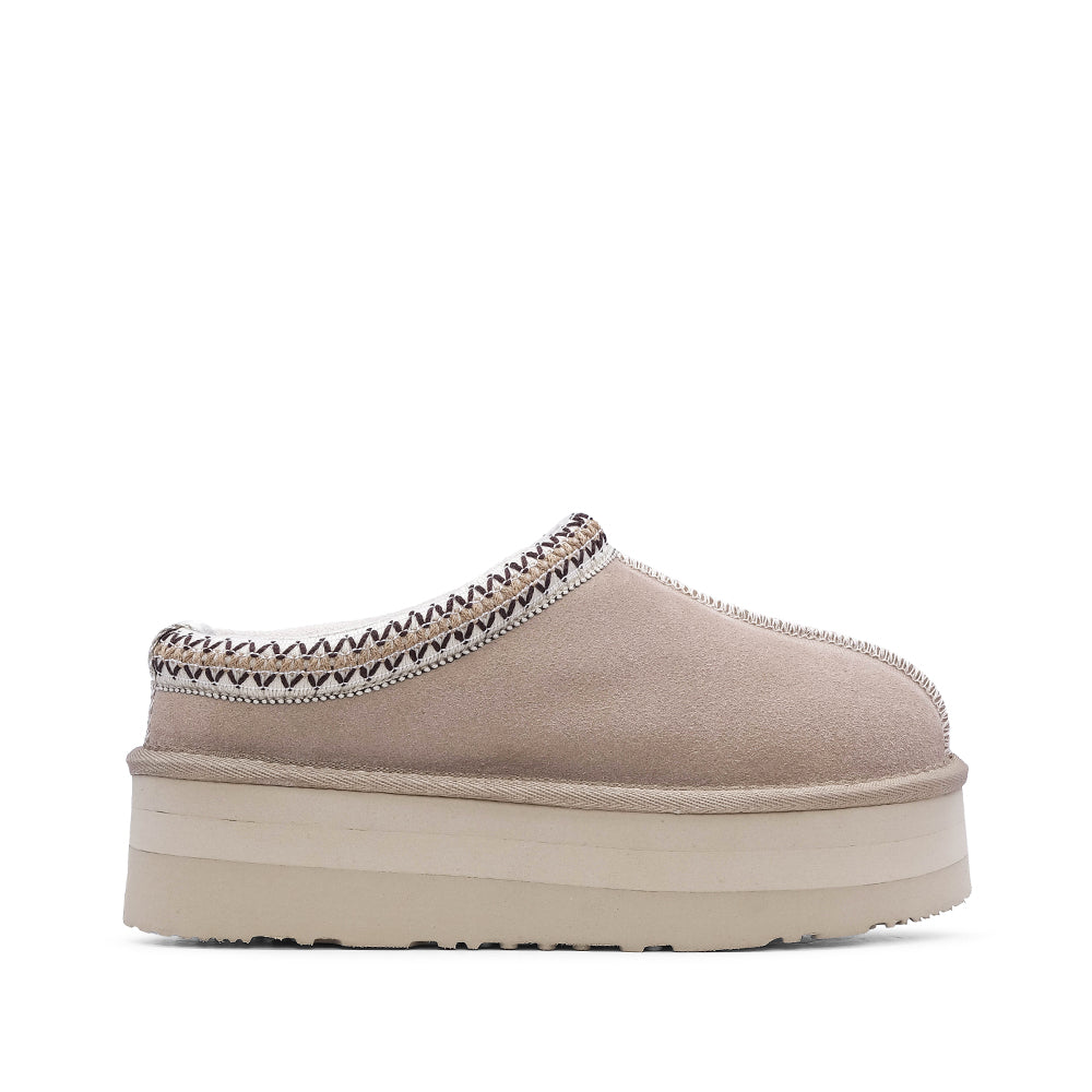 Pantufa Casual Mulher Camurça Bege