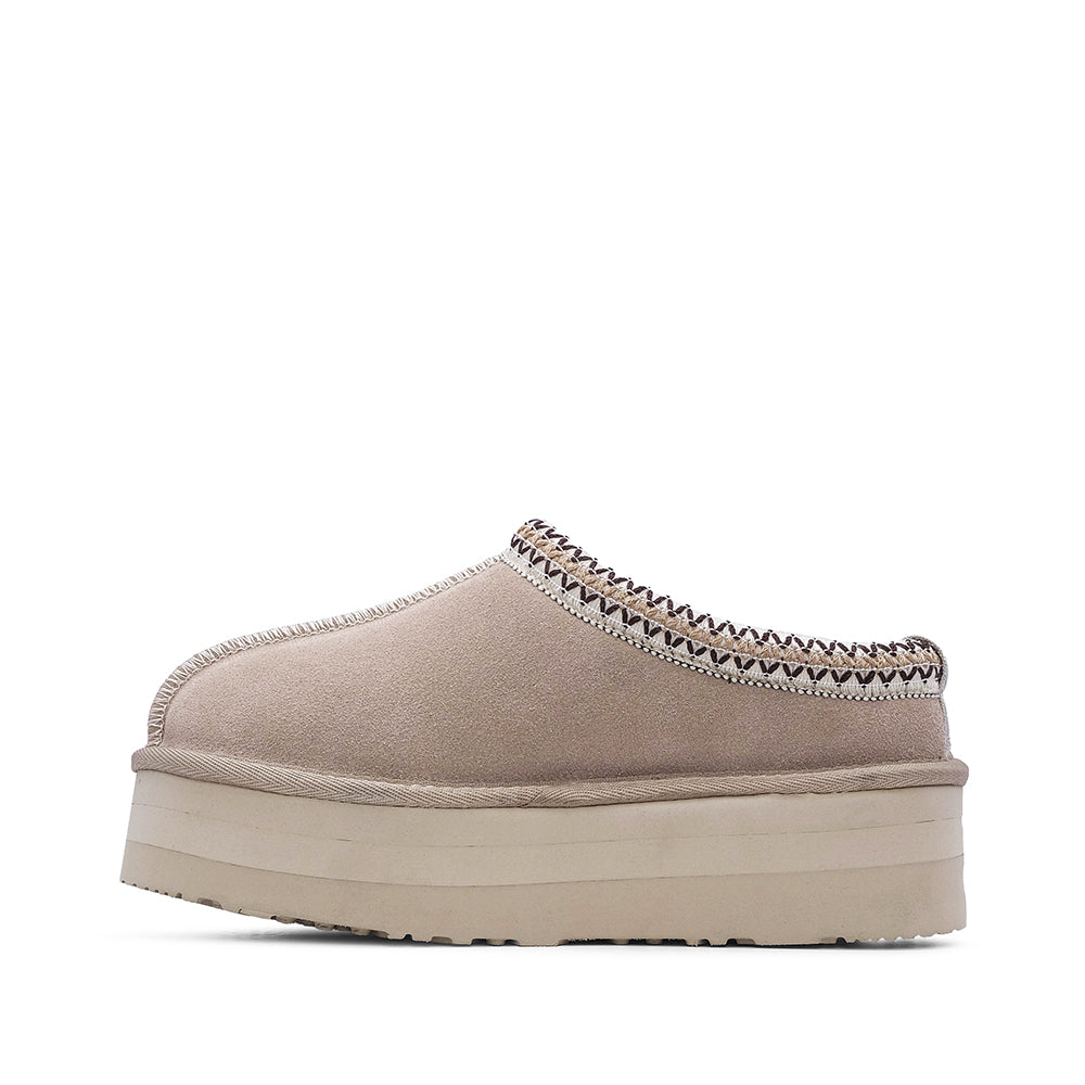 Pantufa Casual Mulher Camurça Bege
