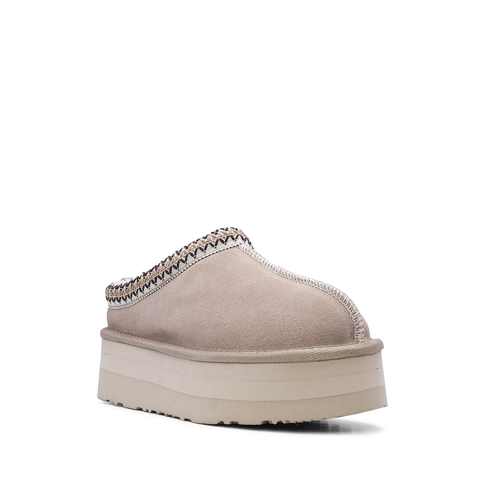 Pantufa Casual Mulher Camurça Bege